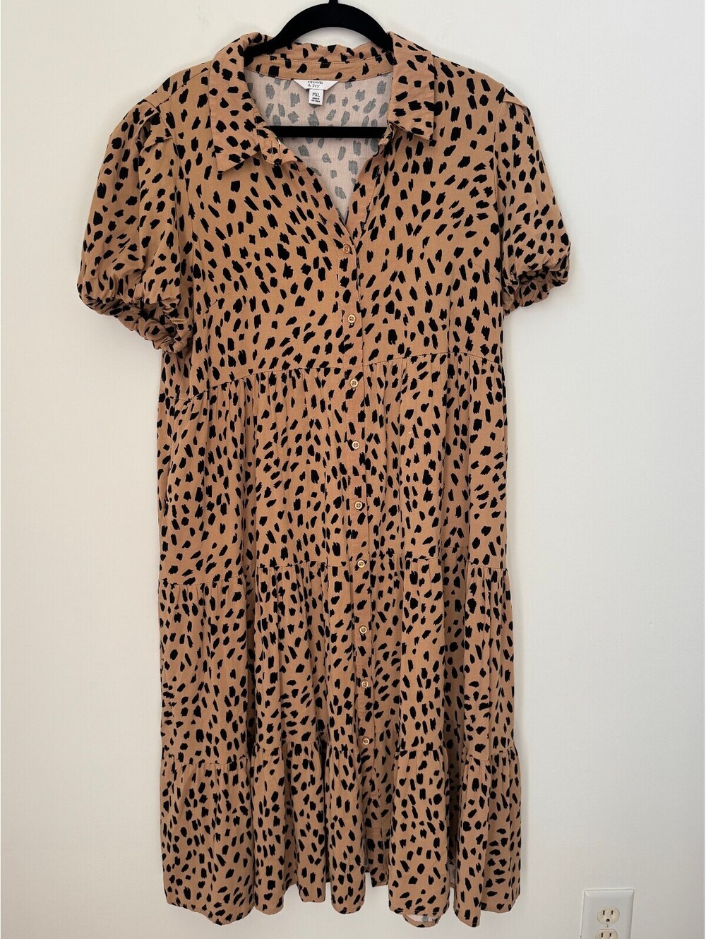 Crown and Ivy leopard print short sleeve dress size PXL